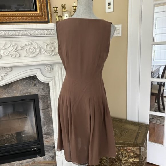 Vintage Fluid Taupe Silk Dress - Picture 4 of 5